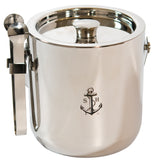 S H Stock Harbor 3 Liter Insulated Double Wall Stainless Steel Ice Bucket, Tongs Storage and Sealed Lid